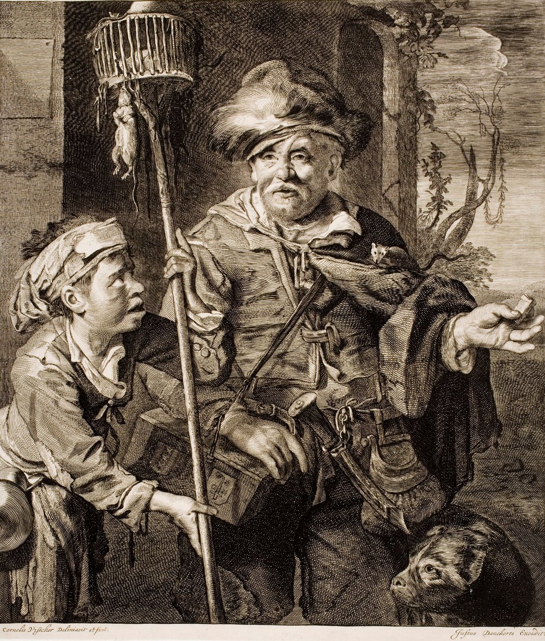 De verkoper van rattengif door Cornelis Visscher