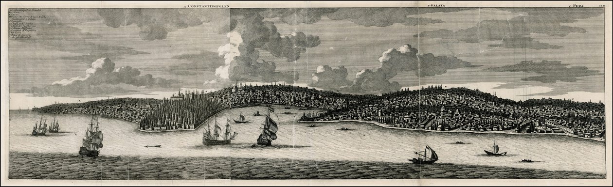 1698 zicht op Constantinopel en Pera door Cornelis De Bruyn door Cornelis de Bruijn