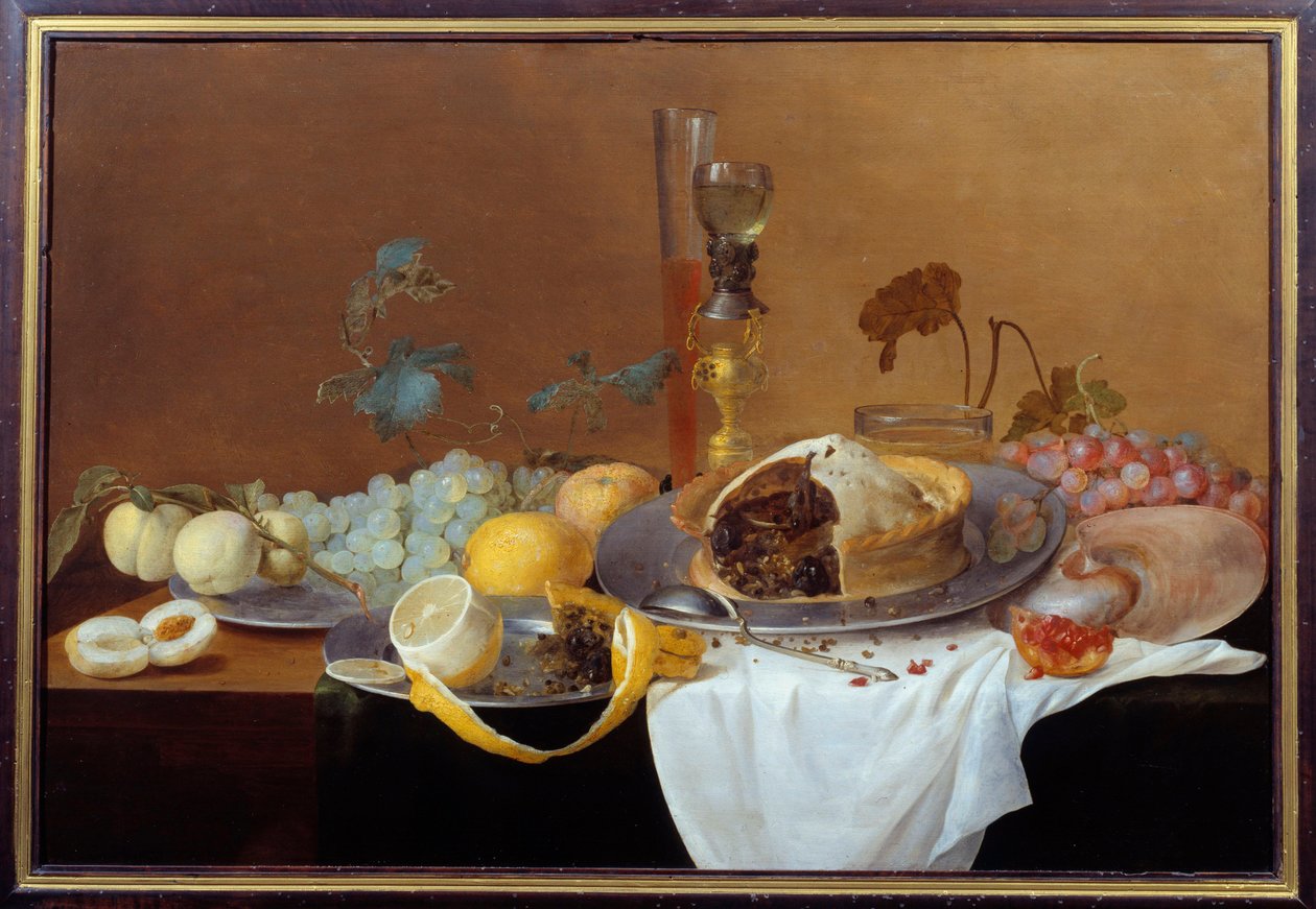 Stilleven met pastei door Cornelis de Heem