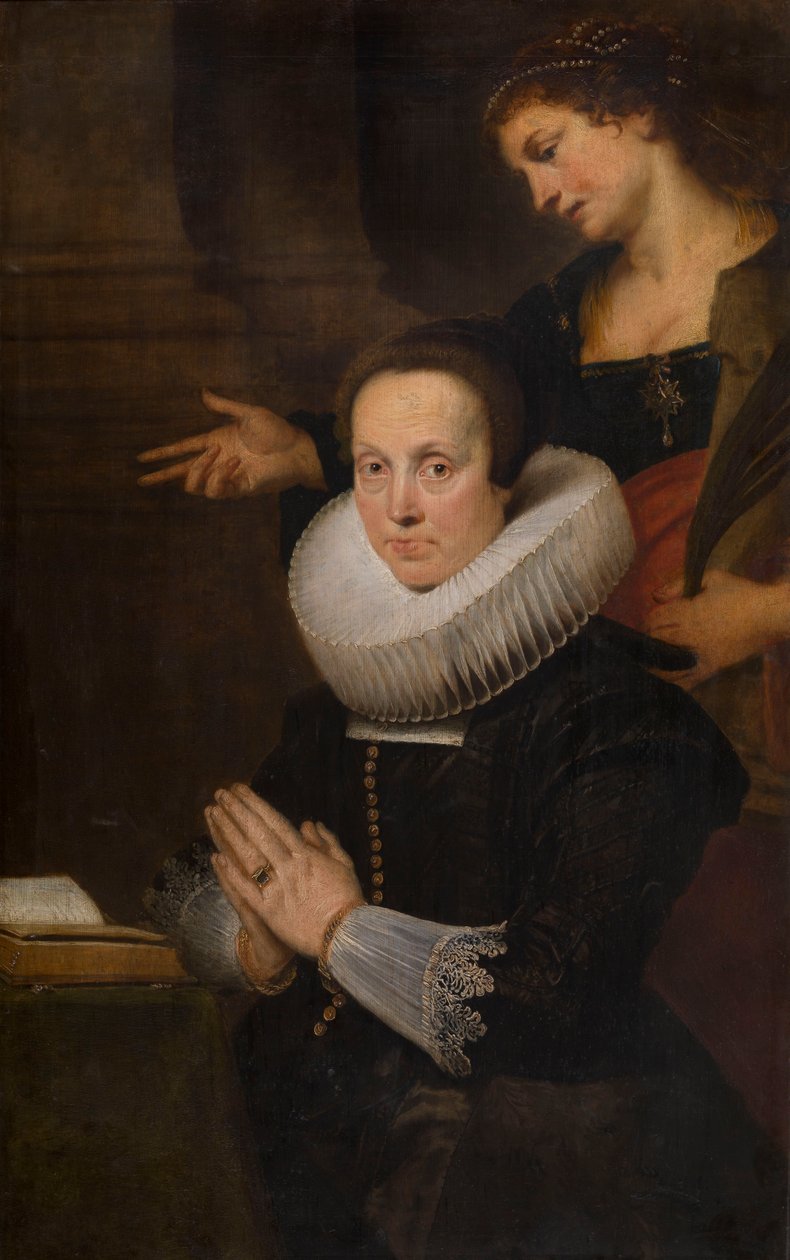 Barbara Kegeleers en de heilige Barbara door Cornelis de Vos