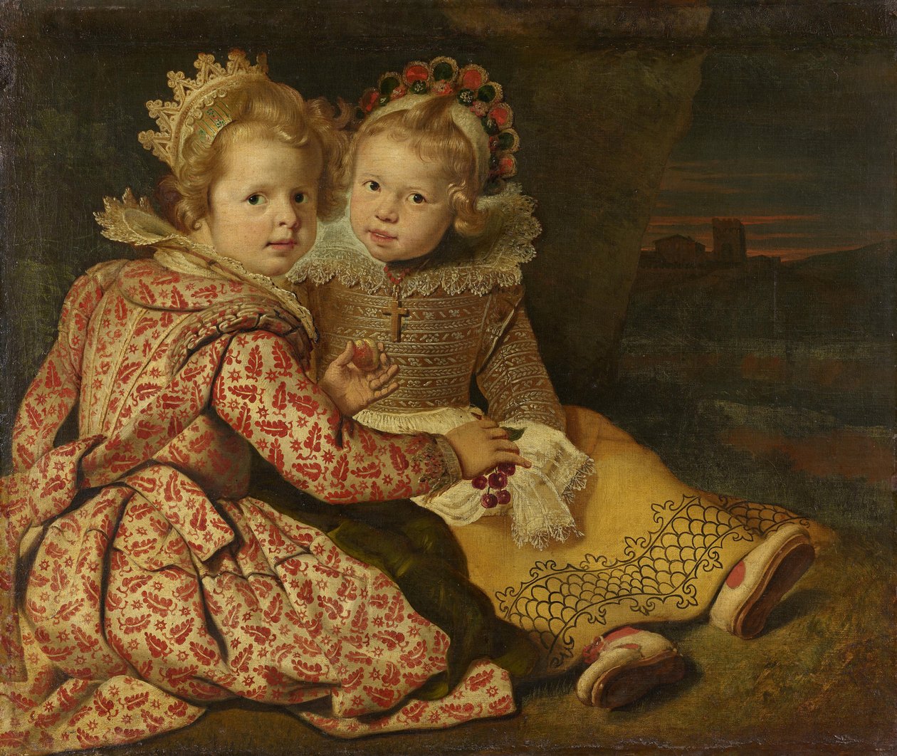 Magdalena en Jan Baptist de Vos, de kinderen van de schilder door Cornelis de Vos