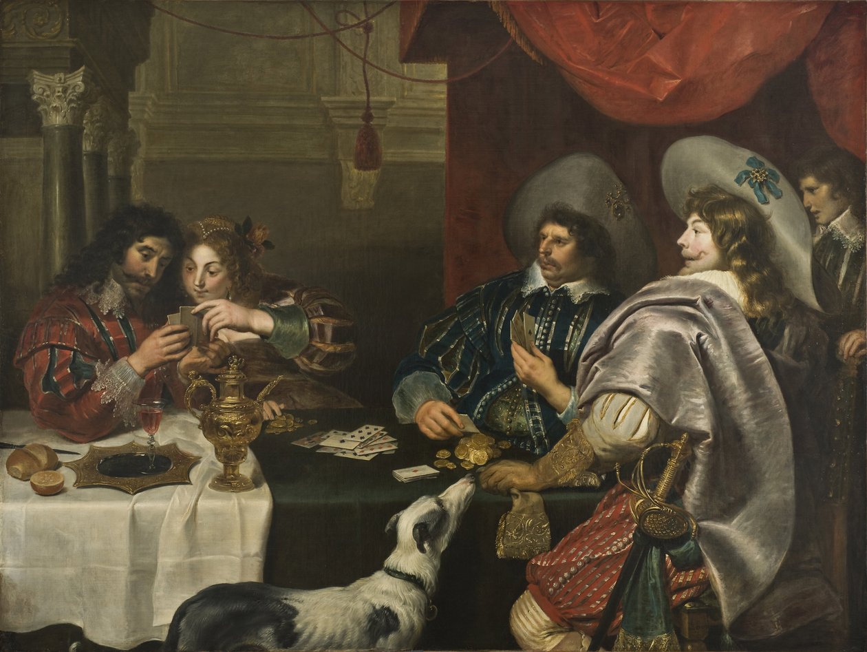Het kaartspel door Cornelis de Vos