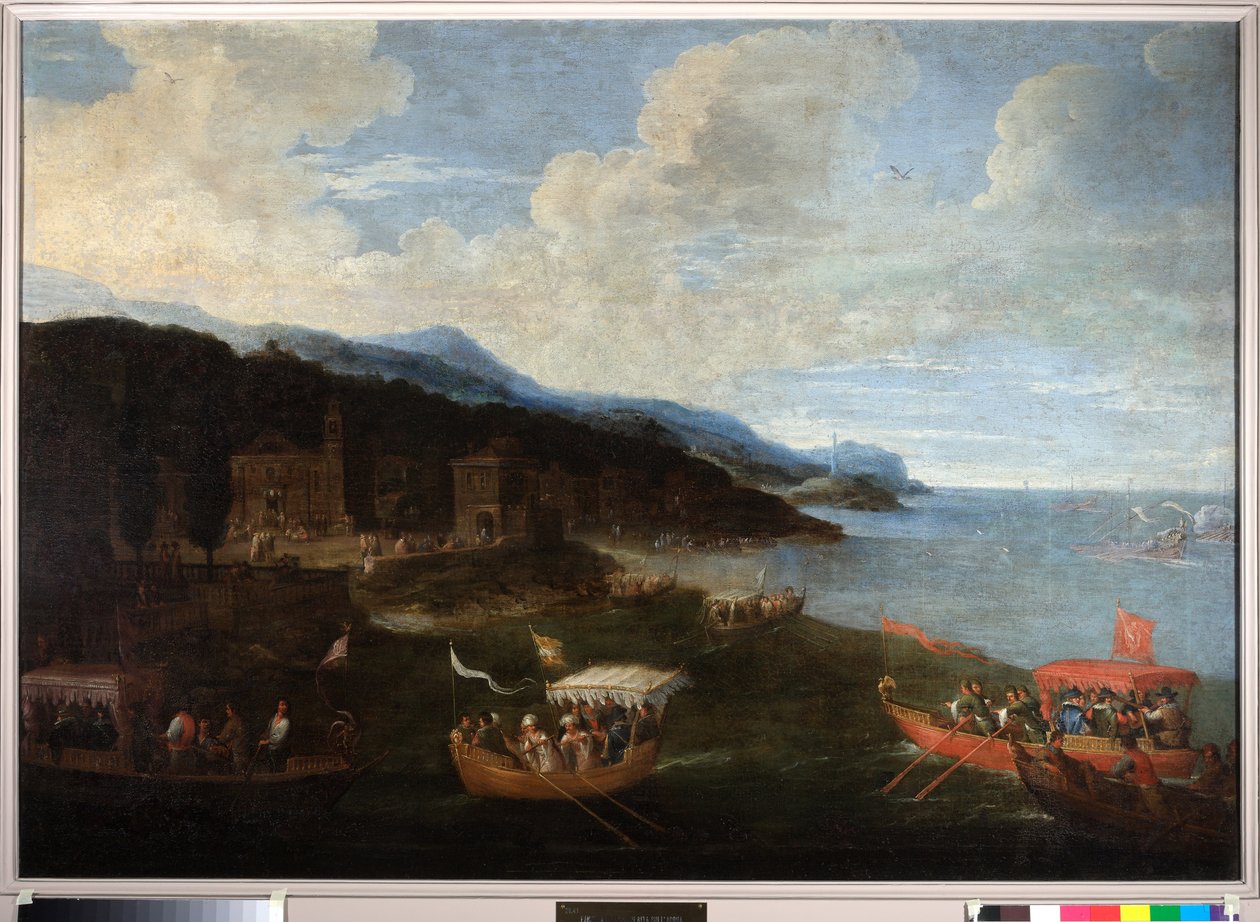 Boten van patricische families in het westen van Genua door Cornelis de Wael