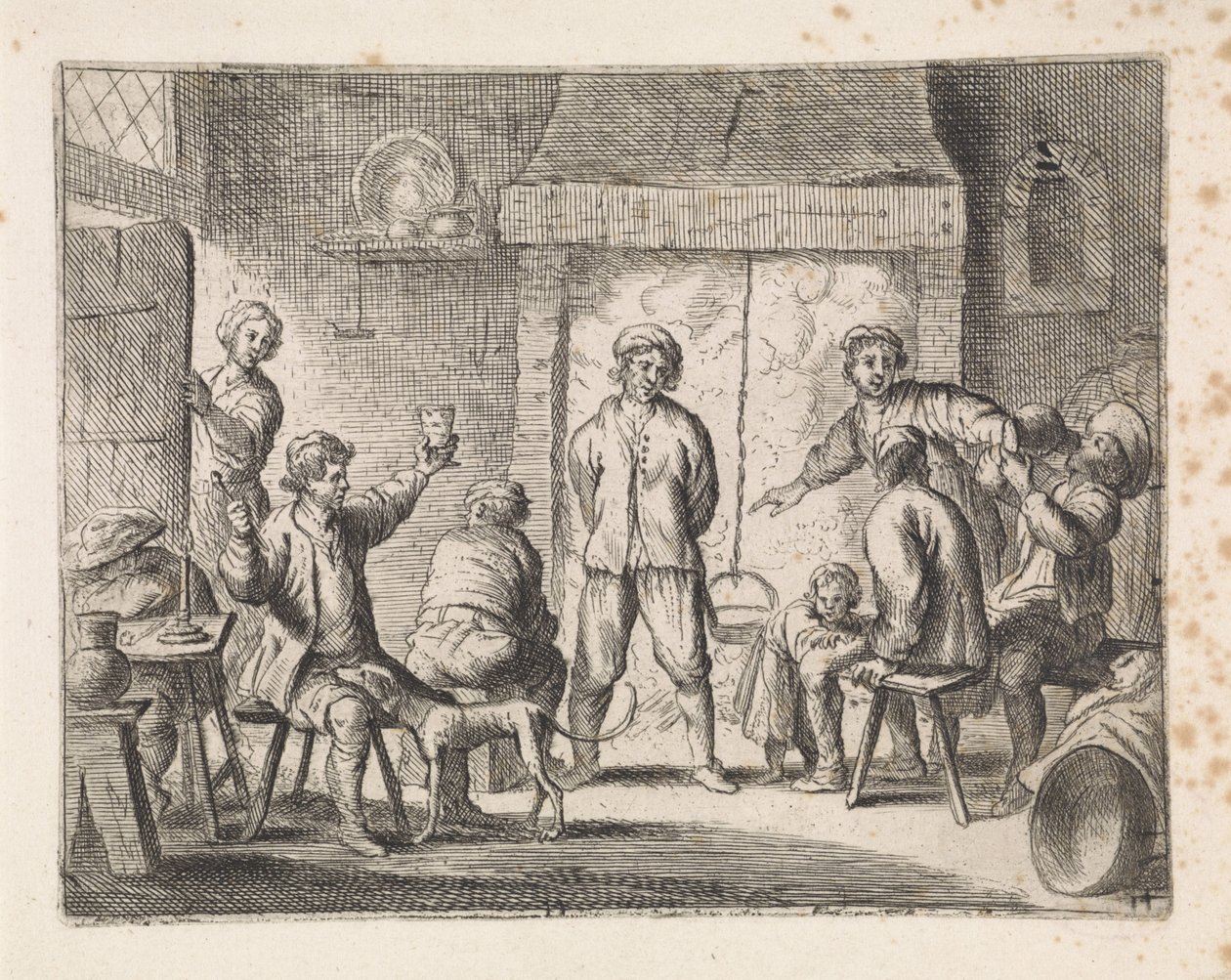Boeren in een herberg door Cornelis de Wael
