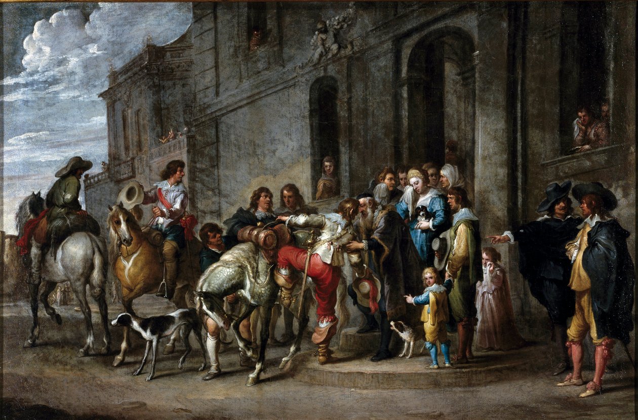 Parabel van de Bijbel: Het vertrek van de verloren zoon door Cornelis de Wael