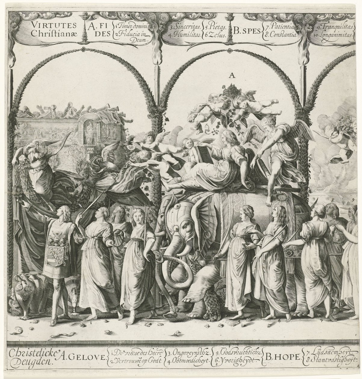 Triomftocht van Willem van Oranje, plaat a door Cornelis van Kittensteyn