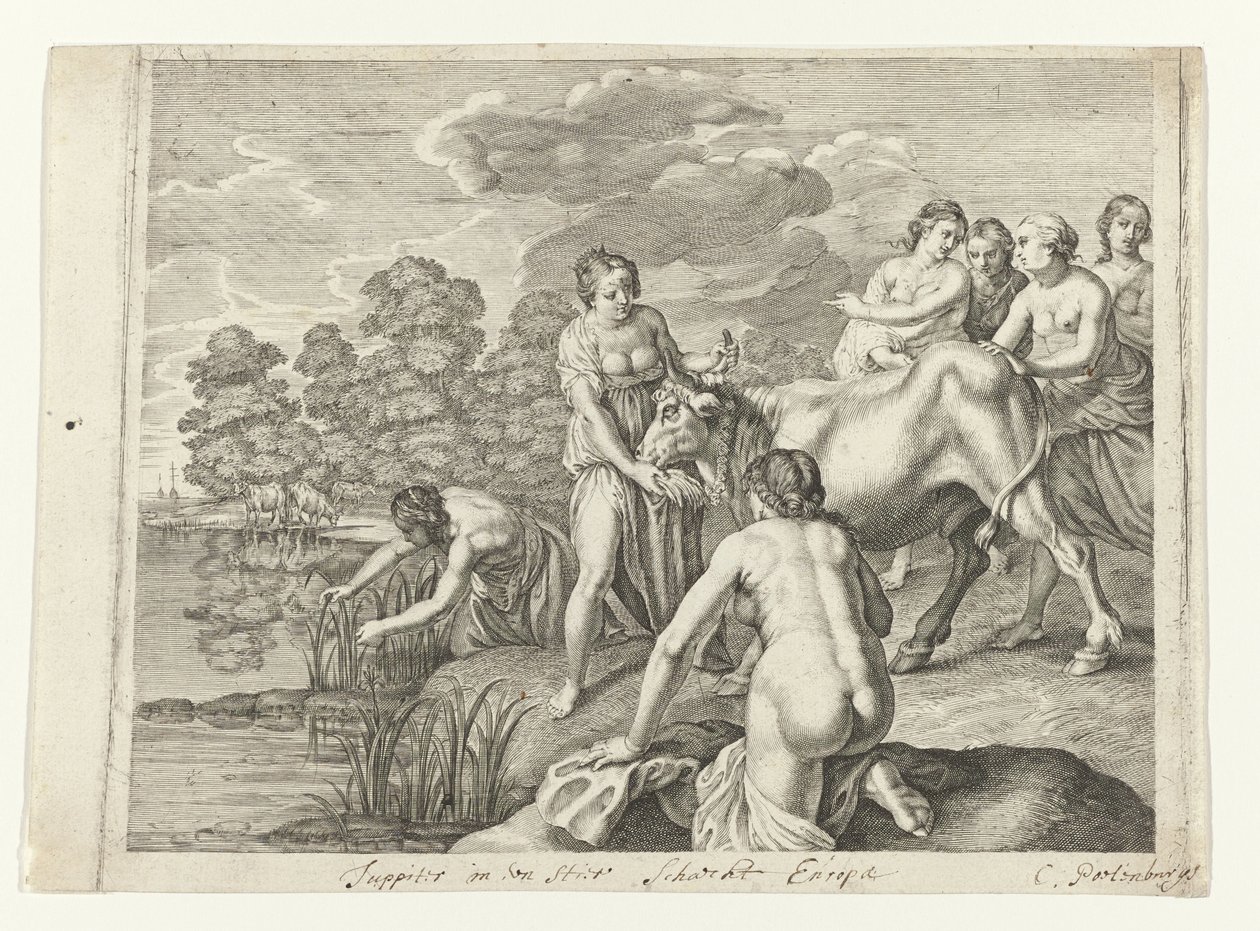Jupiter schaakt Europa door Cornelis van Poelenburch (possibly)