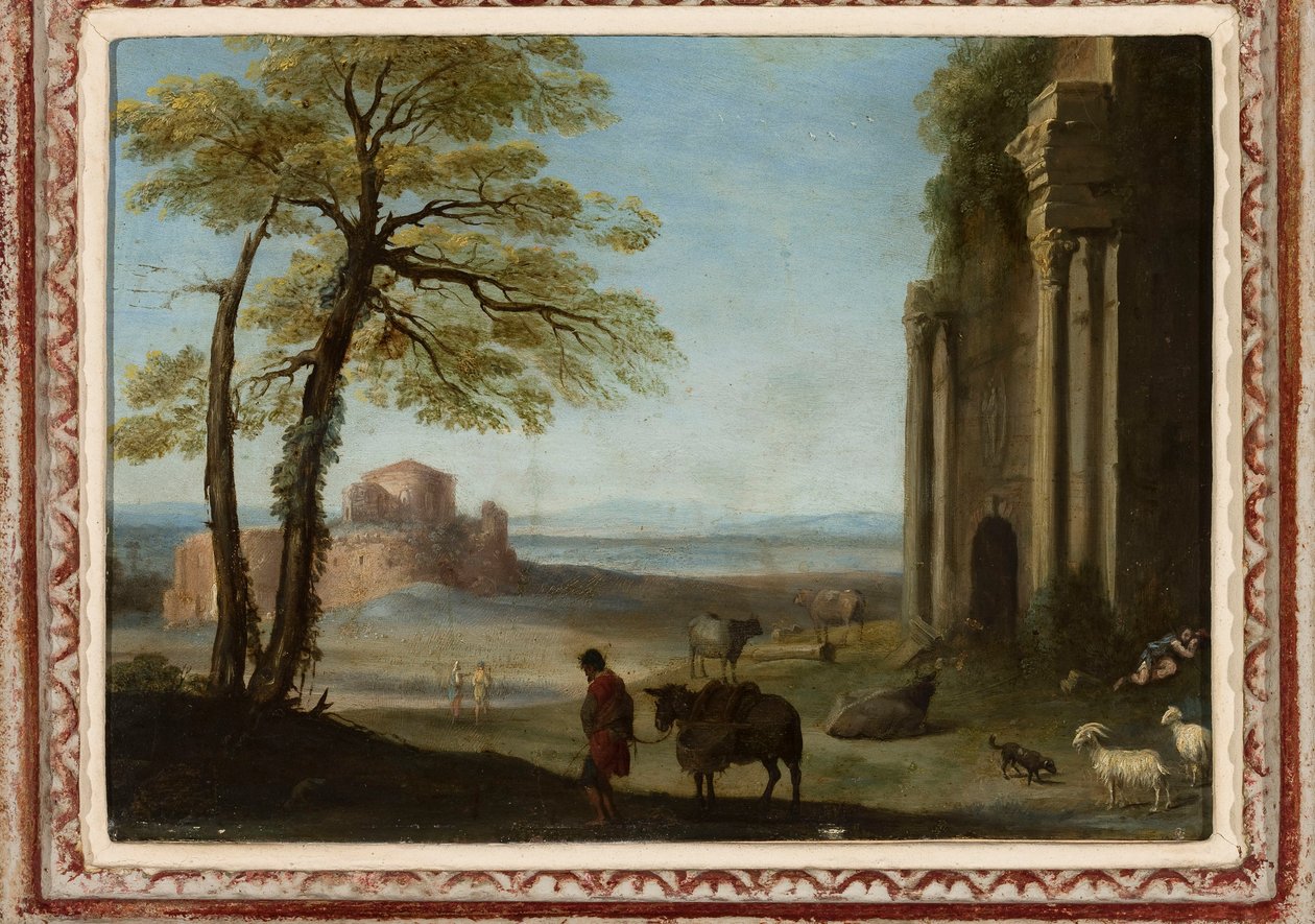 Herderlijk landschap door Cornelis van Poelenburch