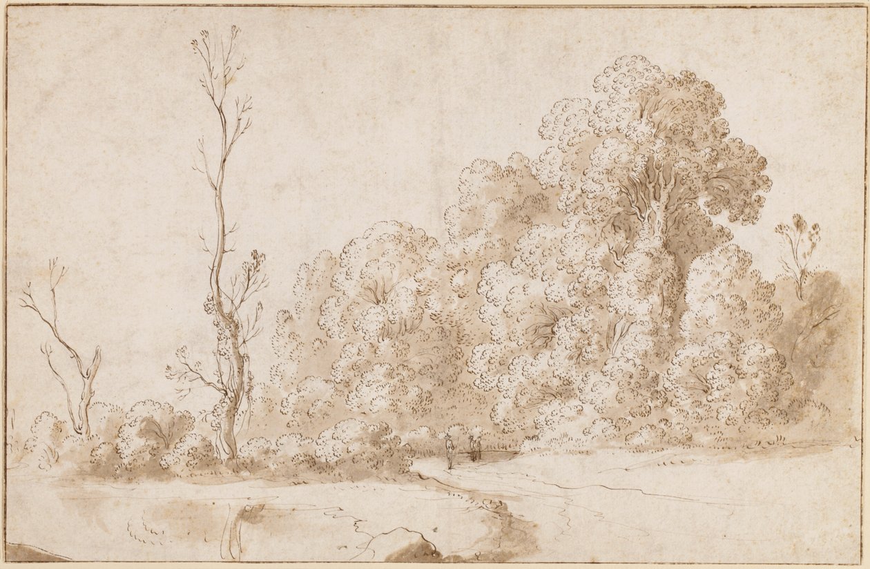 Een boslandschap door Cornelis van Poelenburgh or Poelenburch