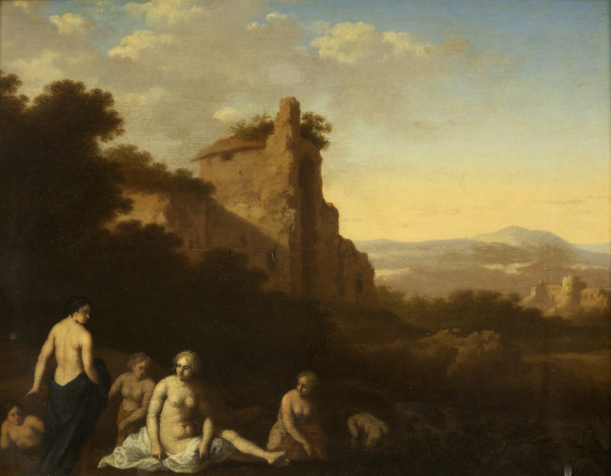 Nimfen badend door Cornelis van Poelenburgh or Poelenburch