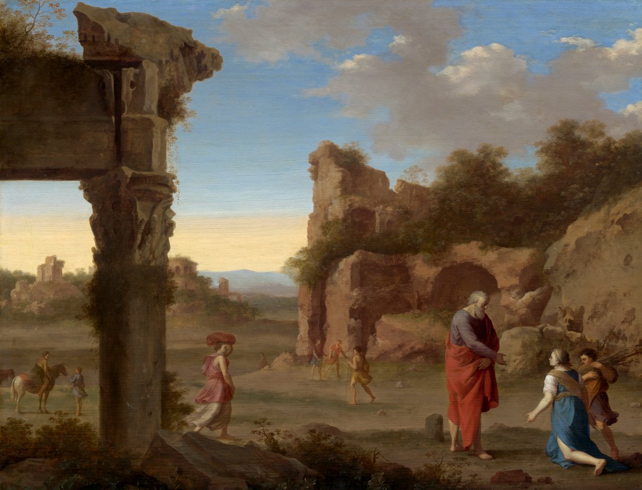 De profeet Elia en de weduwe van Zarefat door Cornelis van Poelenburgh or Poelenburch