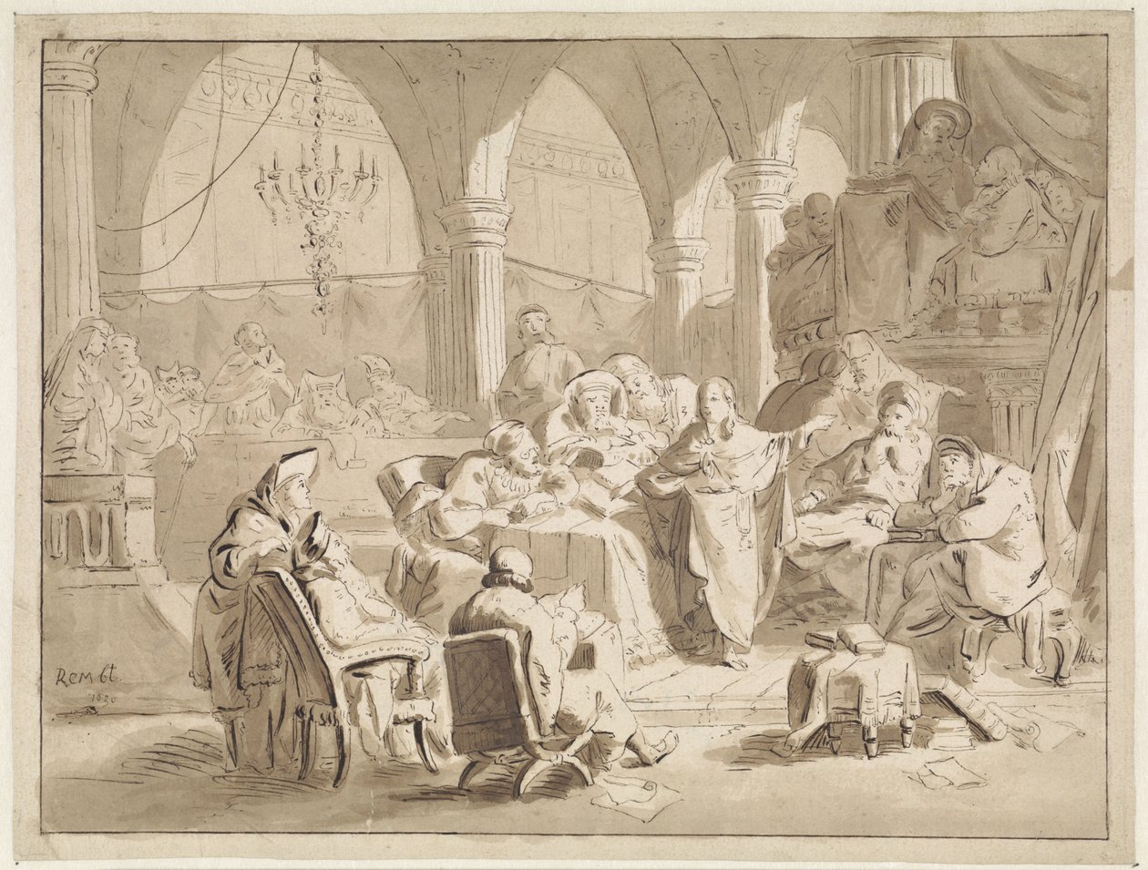 Christus als twaalfjarige in de tempel door Cornelis van der Griendt