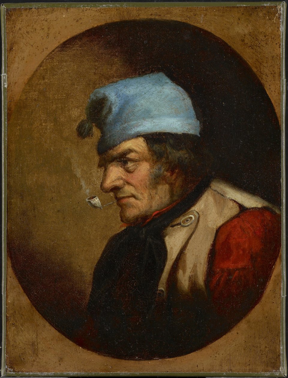 Bewoner met Blauwe Muts en Pijp, ca. 1855 door Cornelius Krieghoff