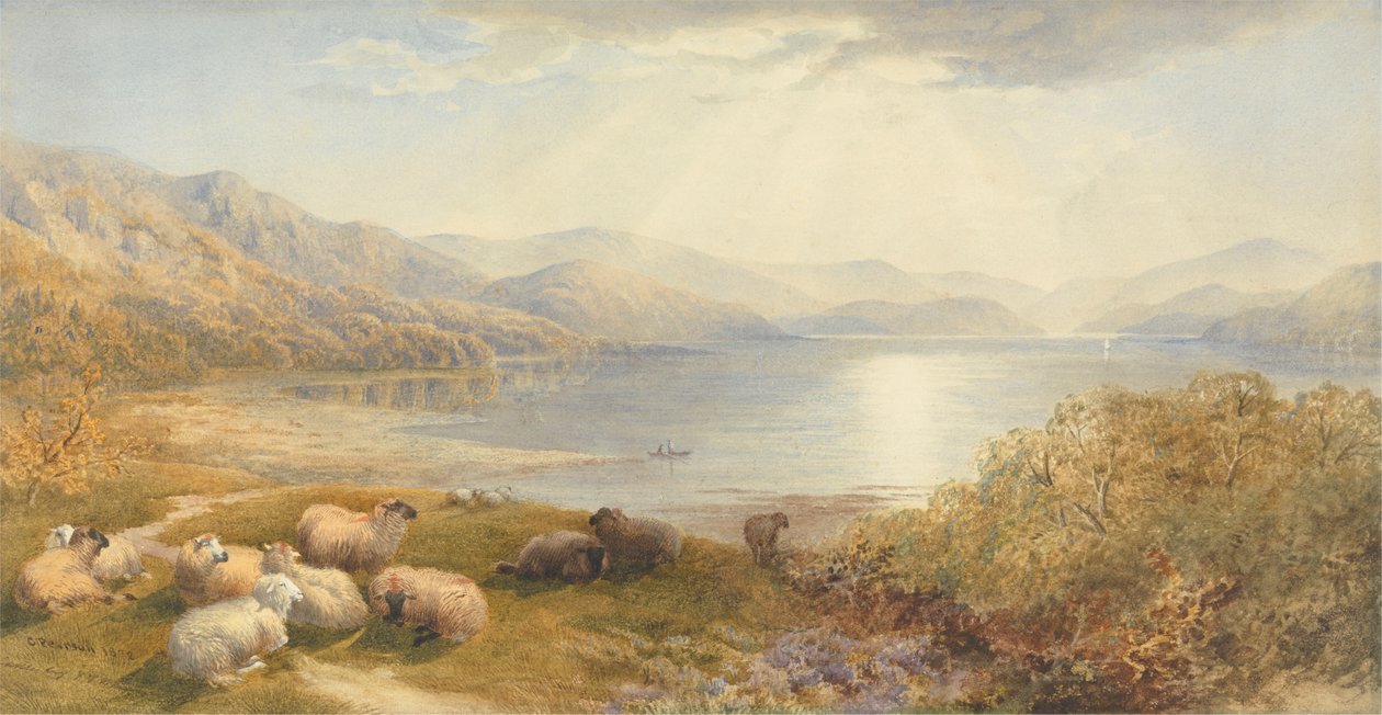 Scène aan de Mawddlach, nabij Barmouth door Cornelius Pearson