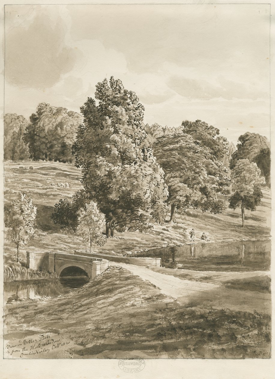 Betley Park, Okt 1820 door Cornelius Varley