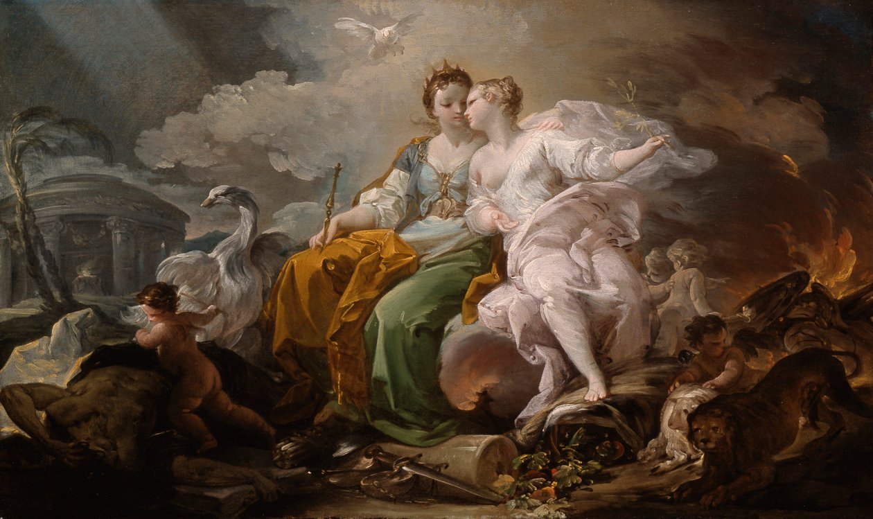 Allegorie van vrede en gerechtigheid door Corrado Giaquinto