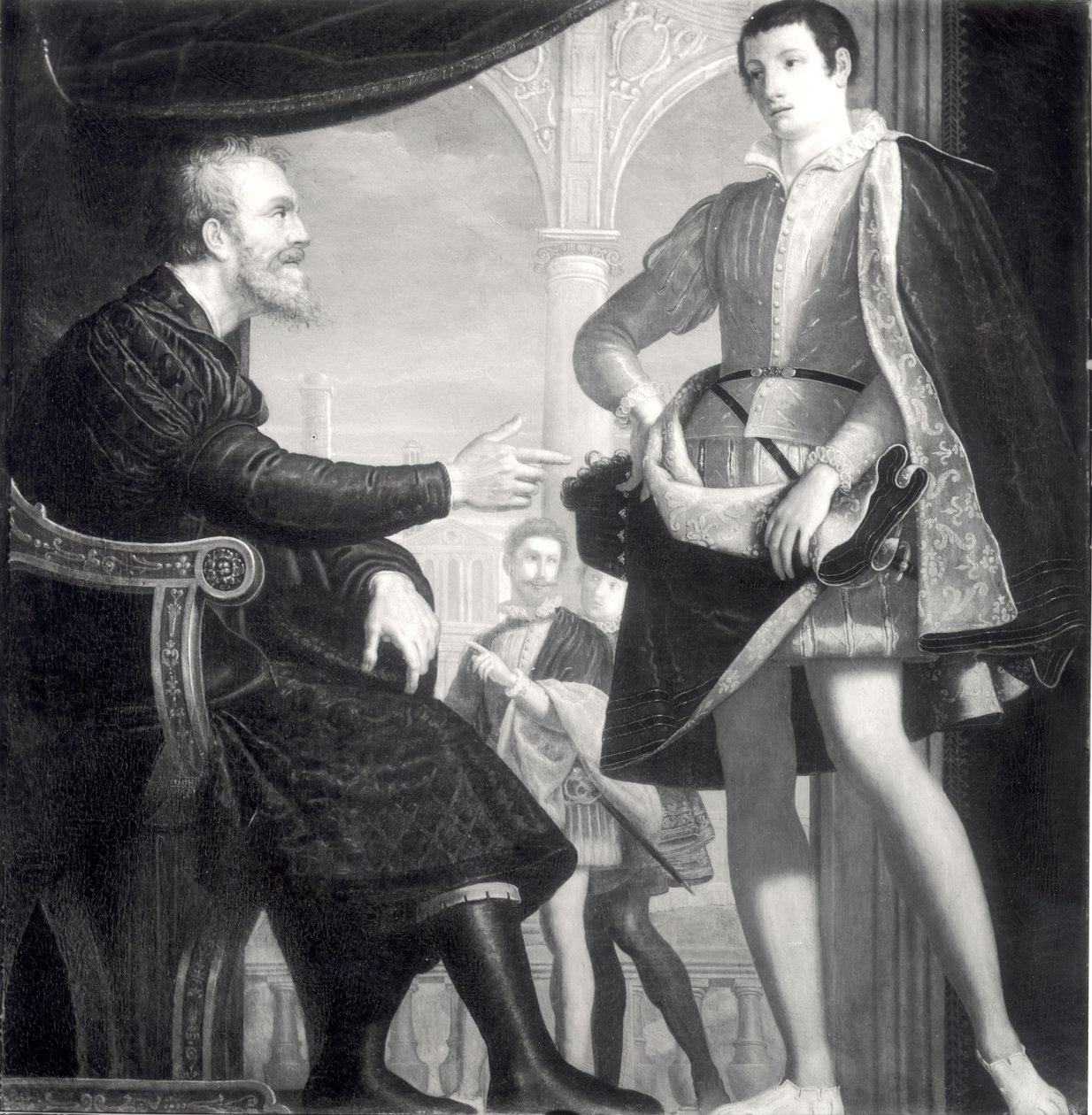 Michelangelo en Francesco I de Medici door Cosimo Gamberucci or Gambaruccio