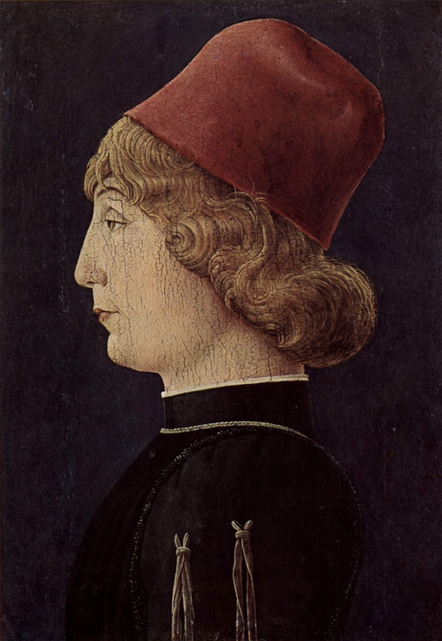 Portret van een jonge man door Cosimo Tura