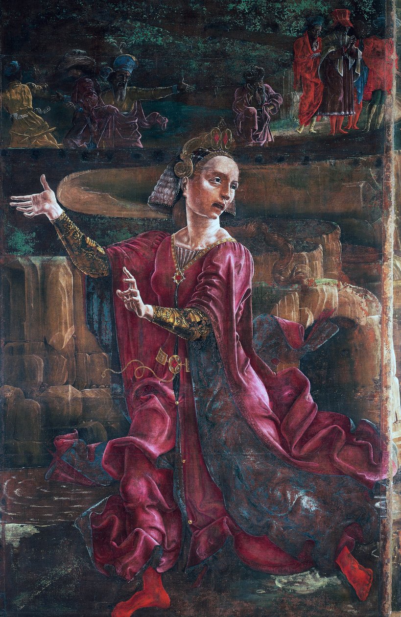 De prinses, detail (Sint-Joris en de Prinses of Sint-Joris en de Draak) door Cosimo Tura