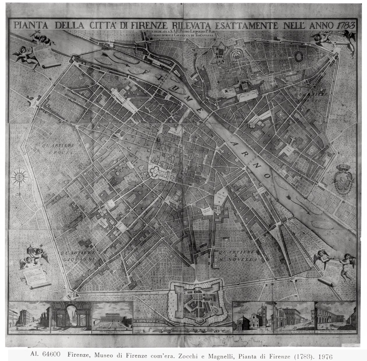 Plattegrond van de stad Florence, 1783 door Cosimo Zocchi
