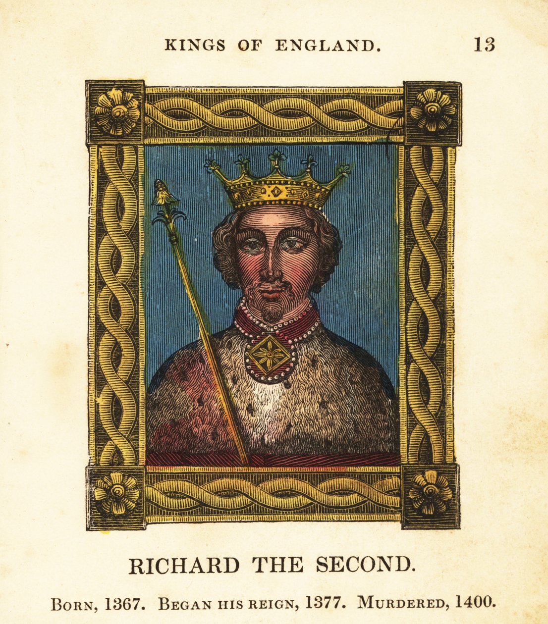 Portret van Koning Richard de Tweede, Richard II van Engeland, geboren 1367, begon te regeren in 1377 en vermoord in 1400 door Cosmo Armstrong
