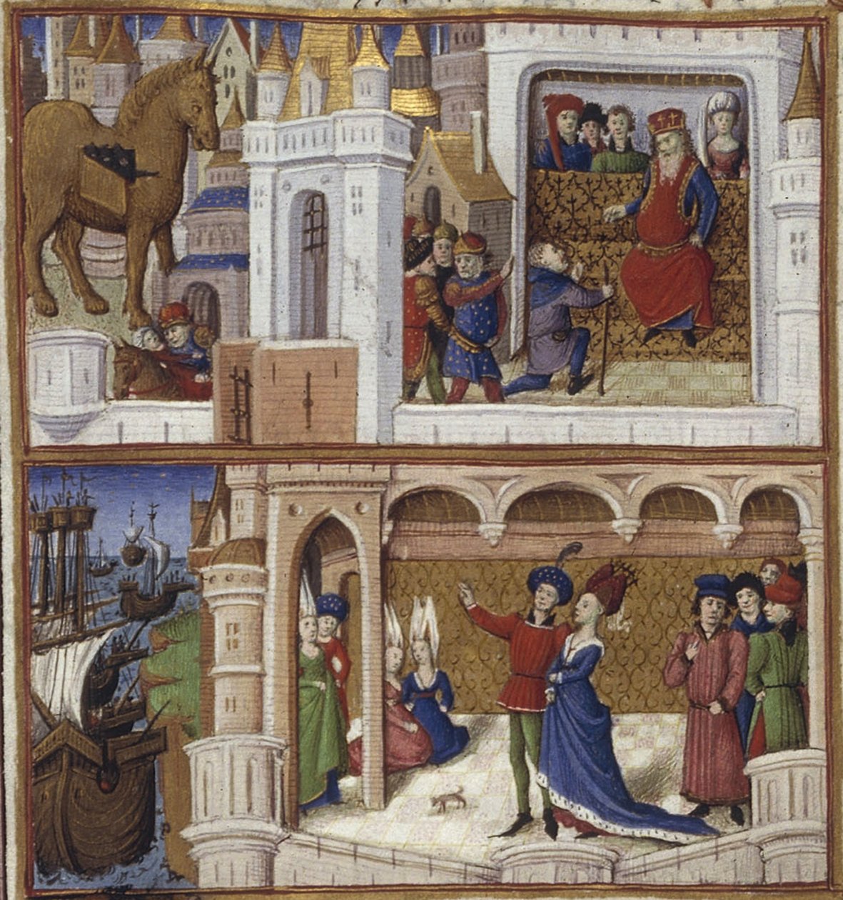 Illustratie voor het epos De Aeneis van Vergilius, 1450-1499 door Coëtivy Master