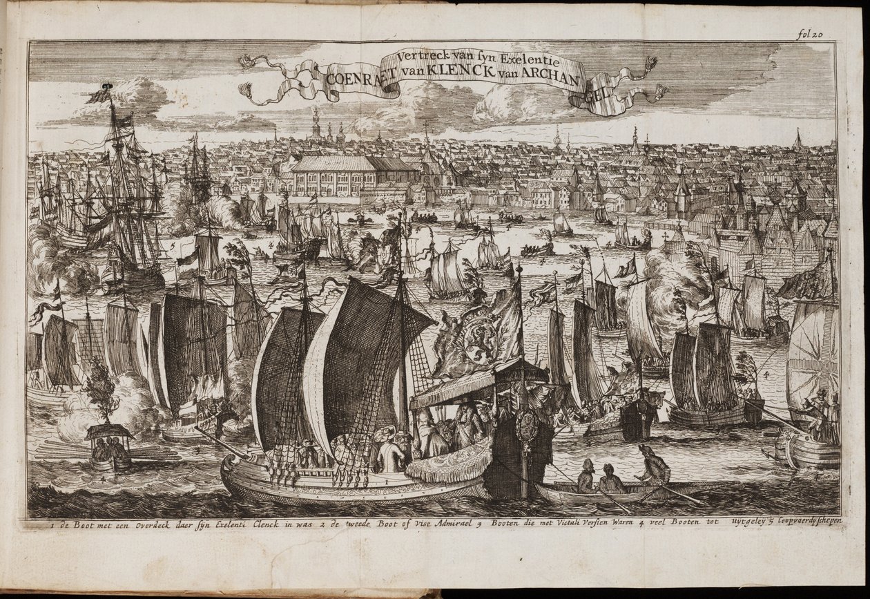 Arkhangelsk Uit: Historisch Verhael, of Beschryving van de Voyagie, 1677 door Coyet