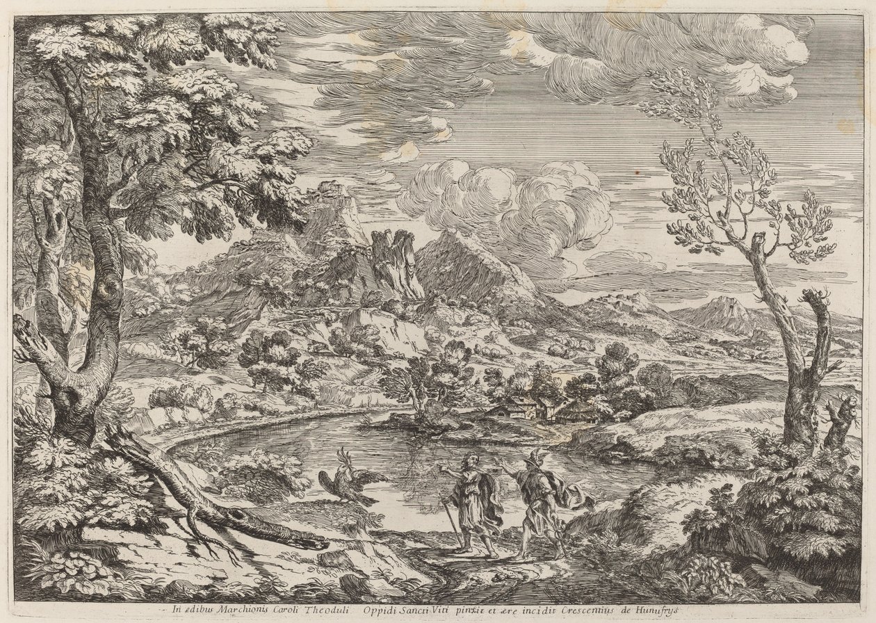 Een man toont Mercurius de adelaar van Jupiter door Crescenzio Onofri