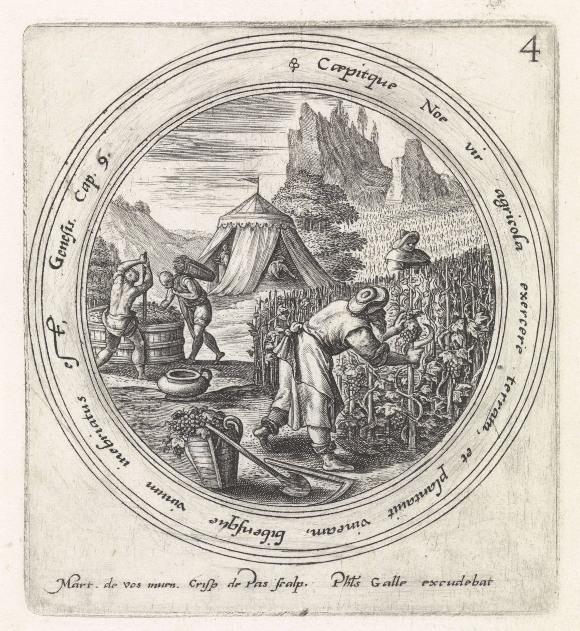 Noach Legt een Wijngaard aan door Crispijn van de Passe (I)