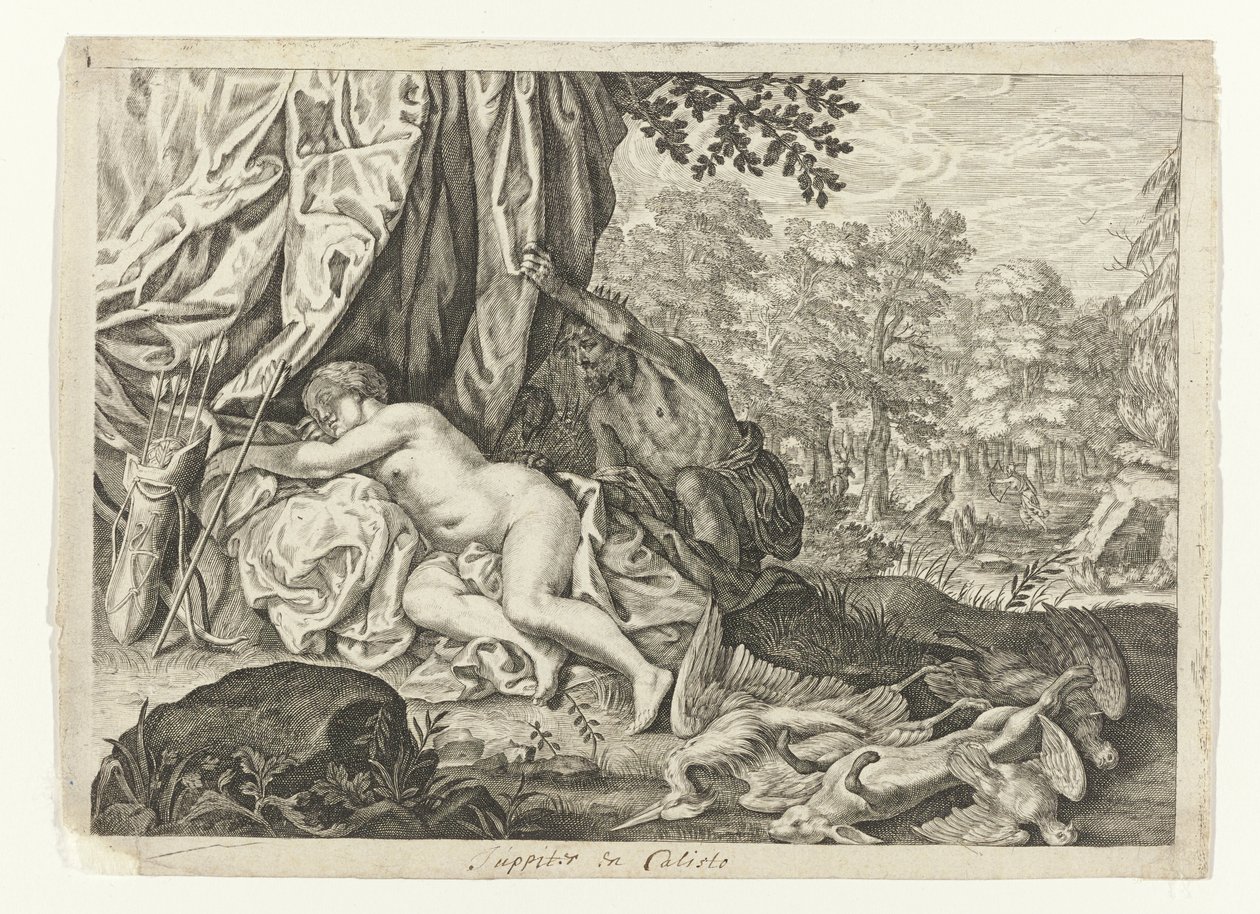 Jupiter en Callisto door Crispijn van de Passe (II) (attributed to)