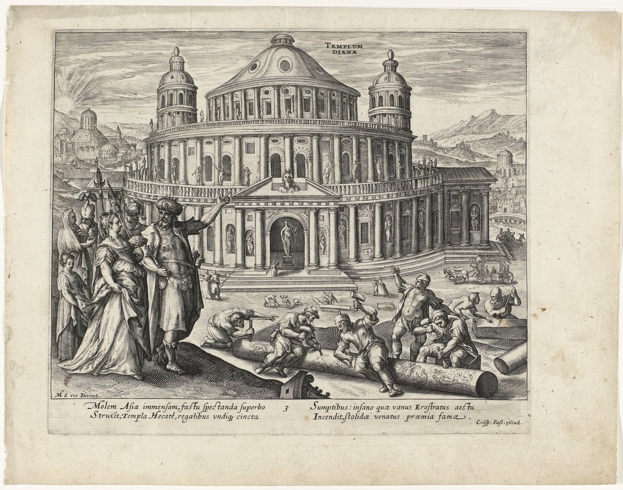 Tempel van Diana in Efeze door Crispijn van de Passe (II) (attributed to)