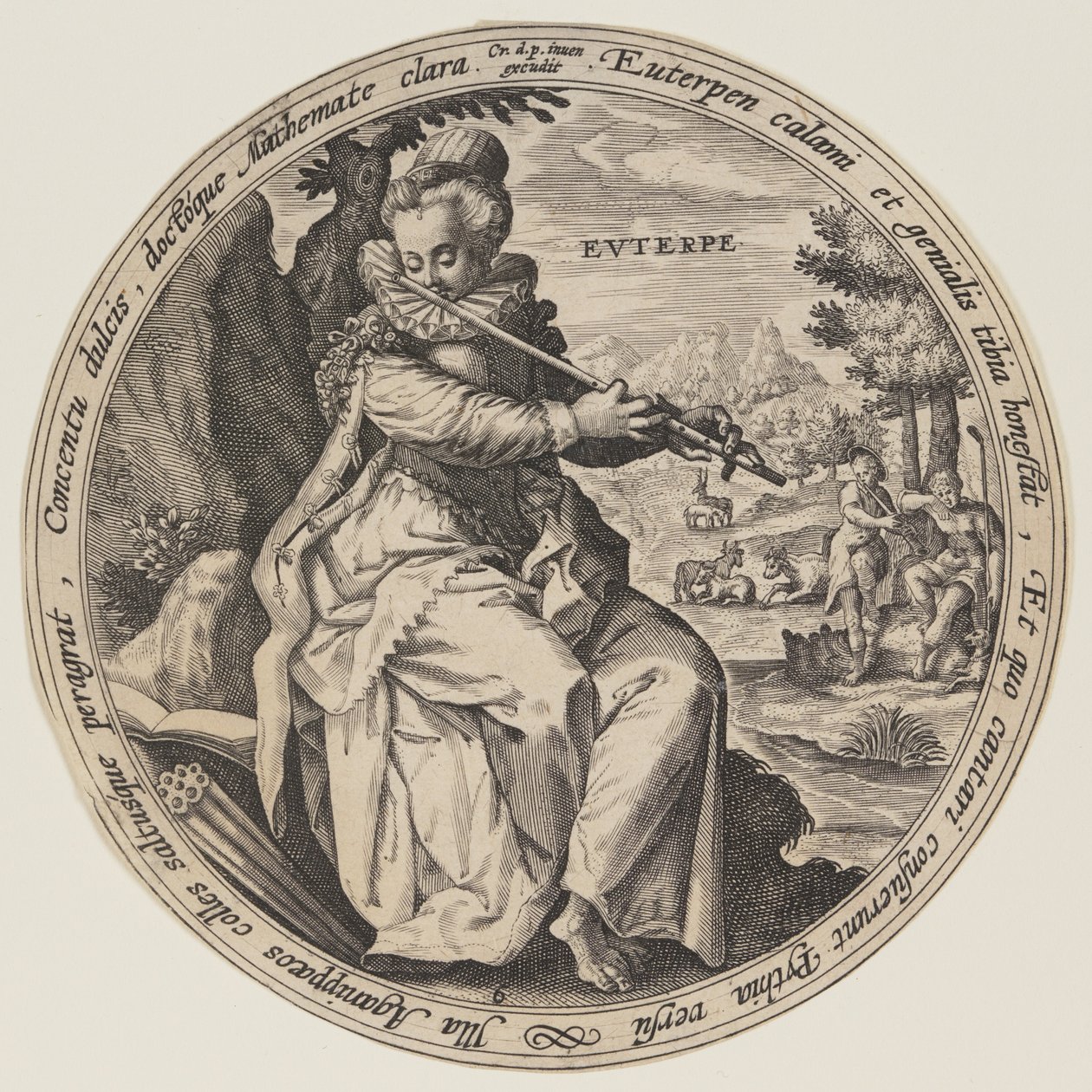 Calliope, van De Muzen door Crispijn van de Passe I