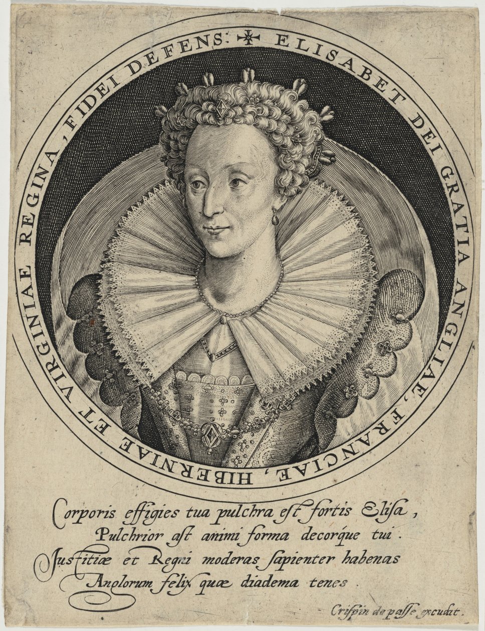 Elizabeth, koningin van Engeland door Crispijn van de Passe I