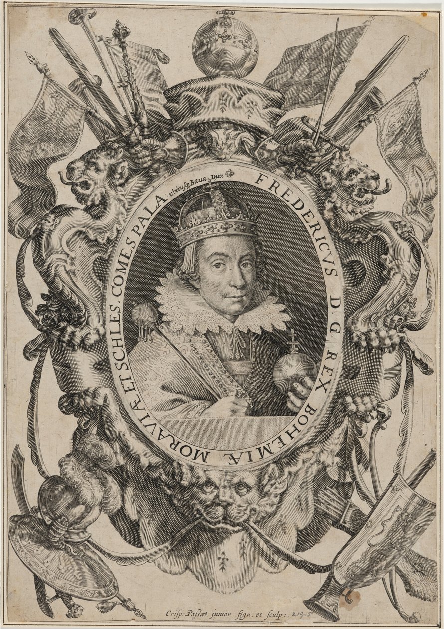 Frederik V, keurvorst van de Palts, koning van Bohemen door Crispijn van de Passe I