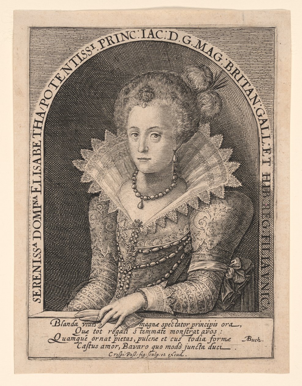 Prinses Elizabeth Stuart door Crispijn van de Passe I