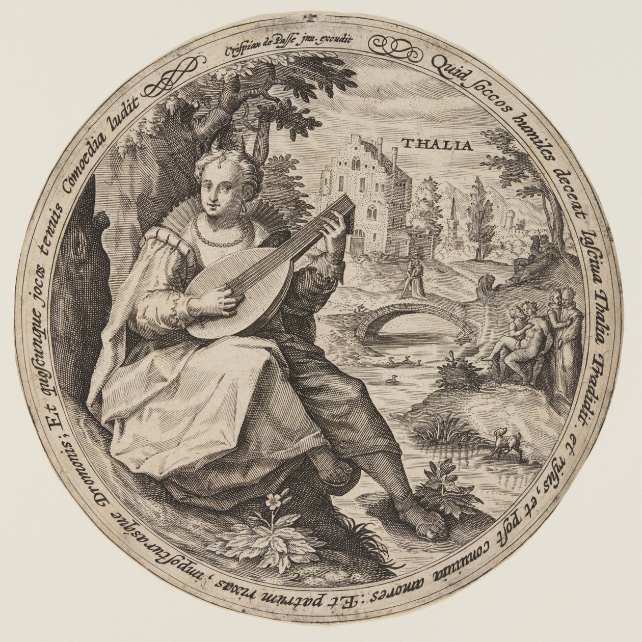 Terpsichore, uit De Muzen door Crispijn van de Passe I
