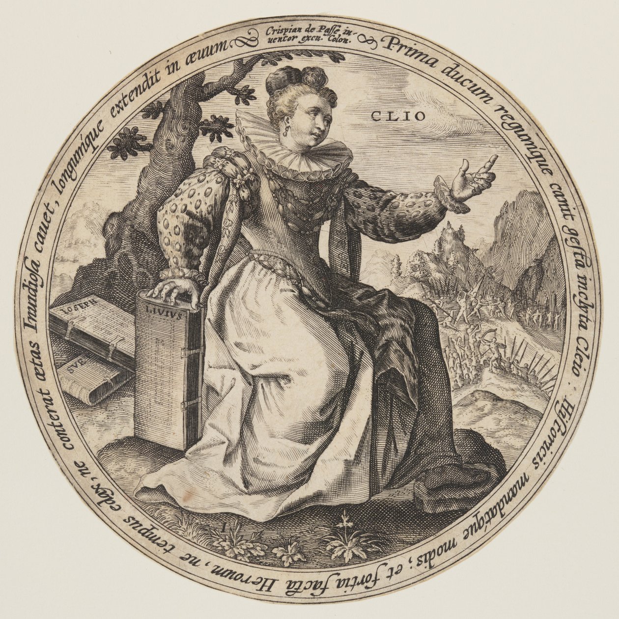 Thalia, van De Muzen door Crispijn van de Passe I