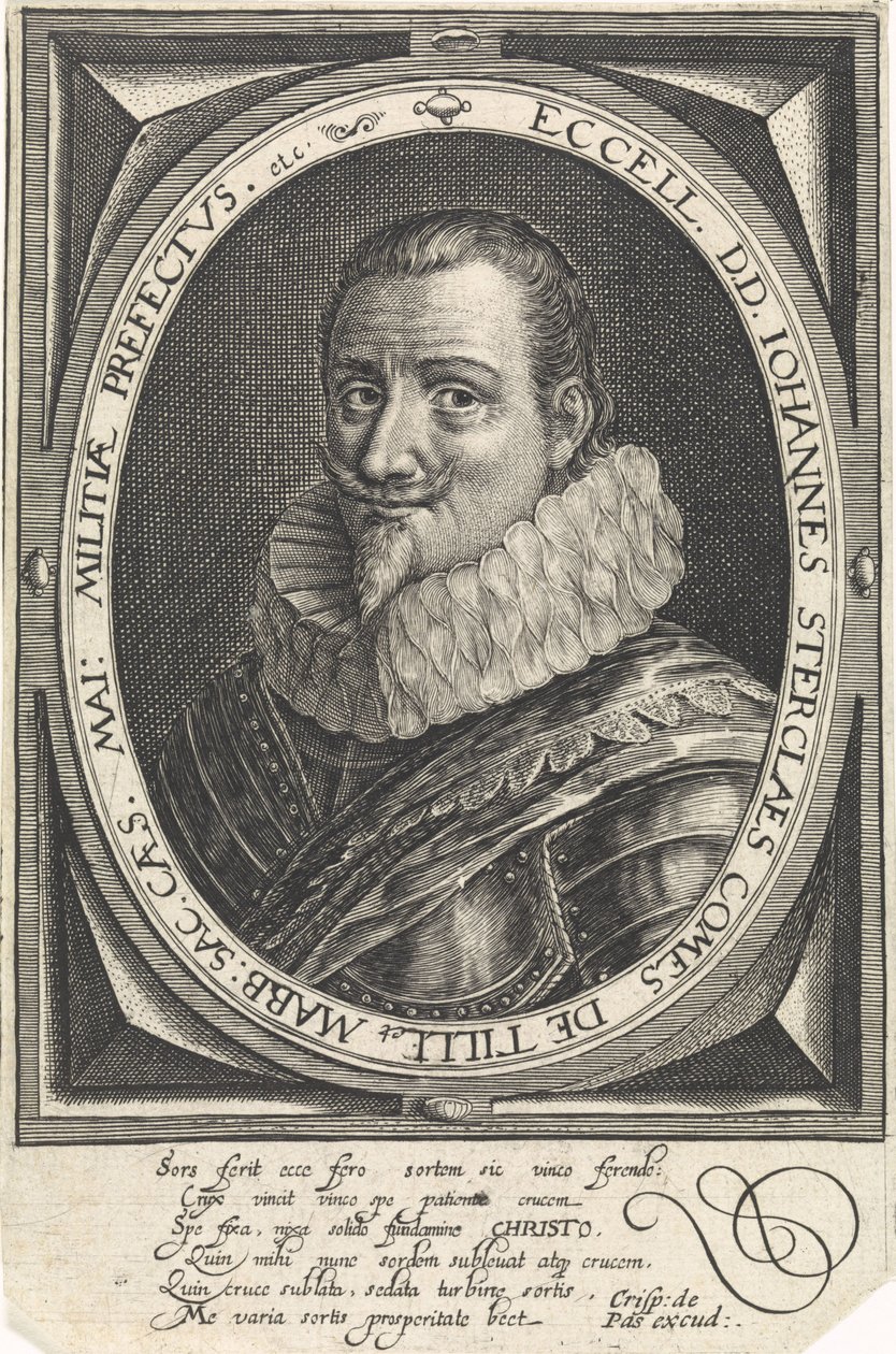 Portret van Johann Tserclaes, graaf van Tilly door Crispijn van de Passe the Elder