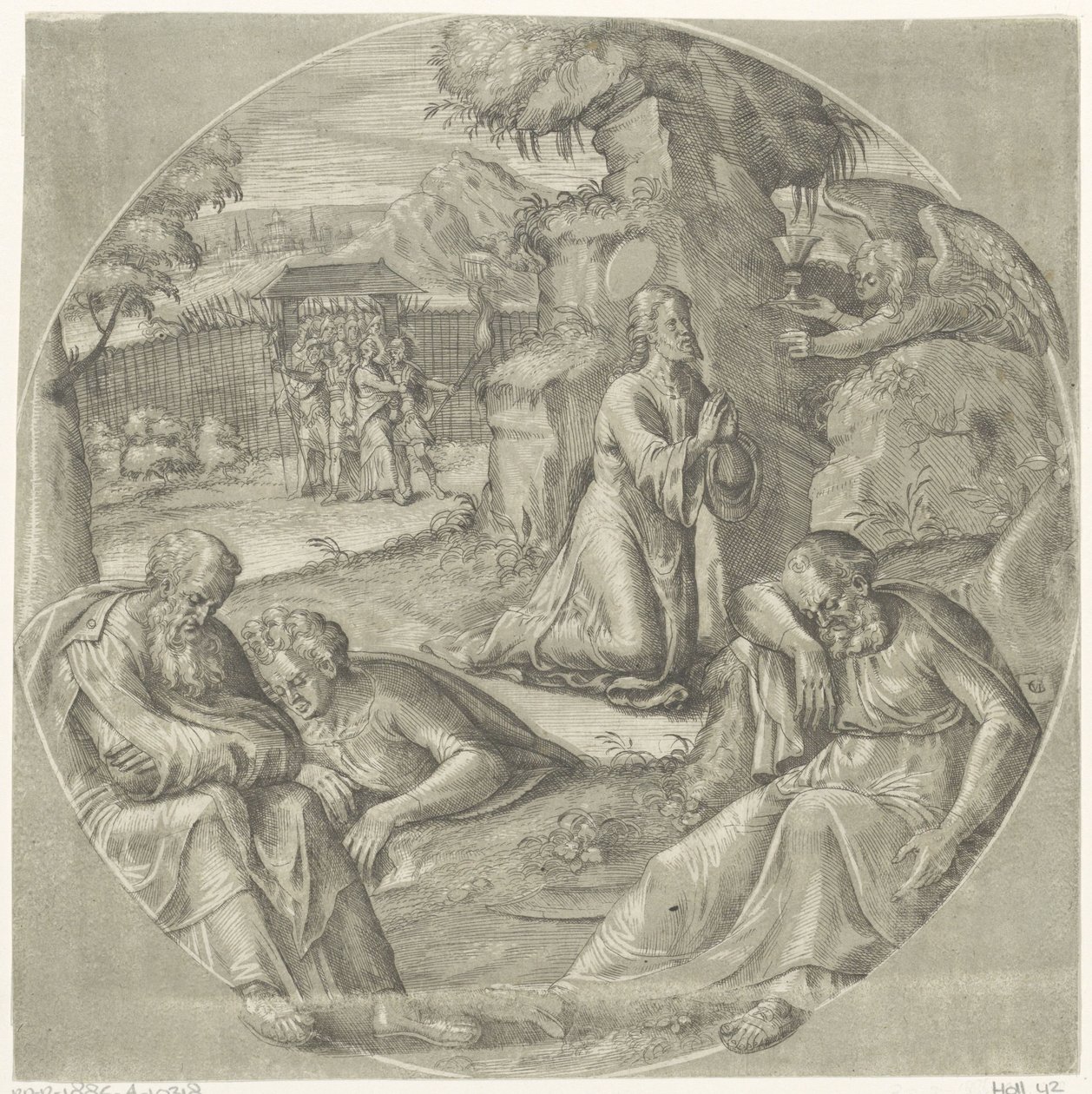 Christus op de Olijfberg door Crispijn van den Broeck