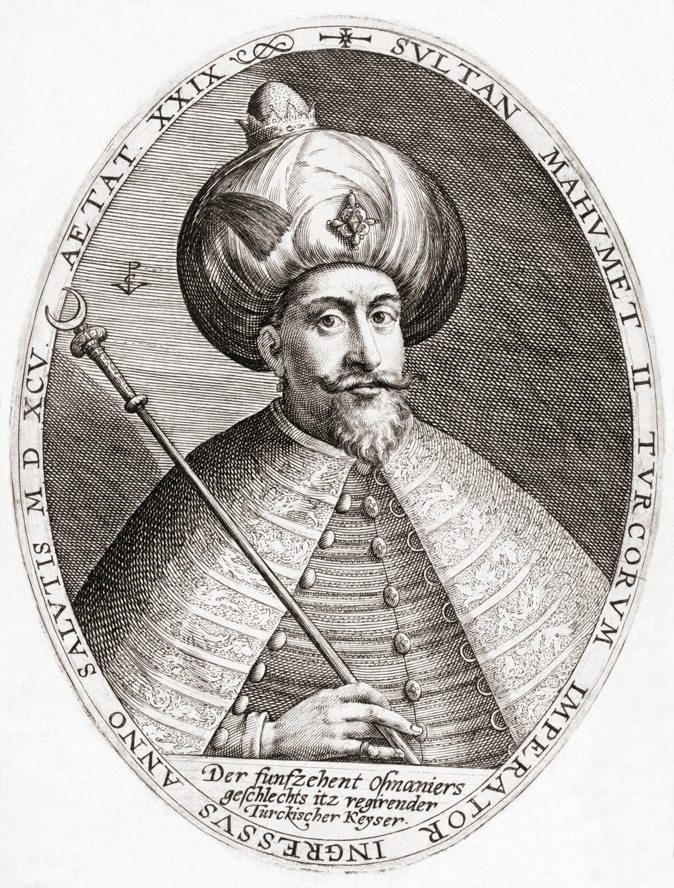Mehmed III. Sultan, Ottomaanse Rijk. Portret. door Crispin I de (after) Passe