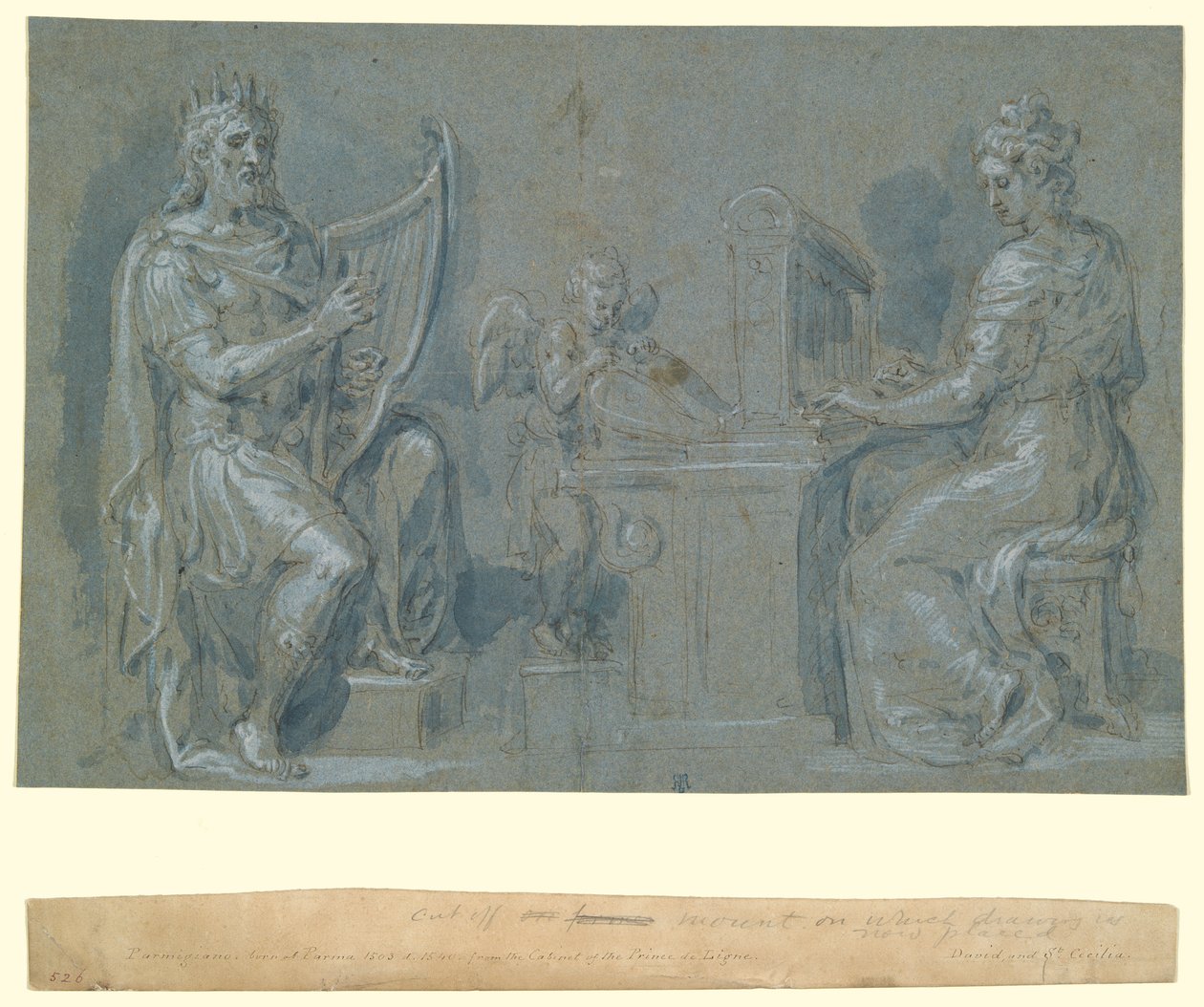 David en Sint Cecilia door Crispin van den Broeck