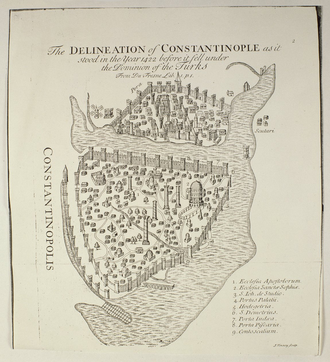 Een kaart van Constantinopel in 1422 door Cristoforo Buondelmonti