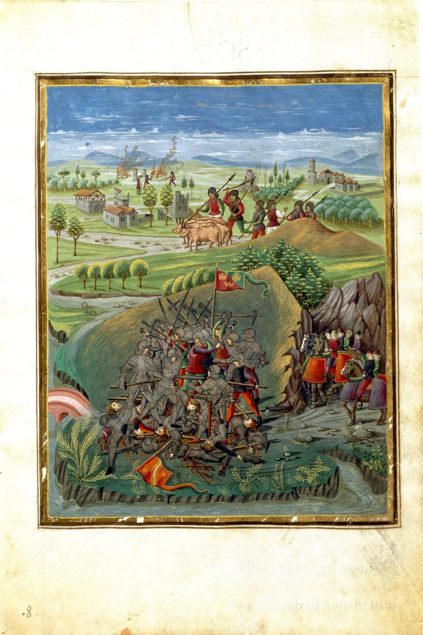 Invloed van de planeet Mars: oorlogsscène (miniatuur) door Cristoforo De Predis
