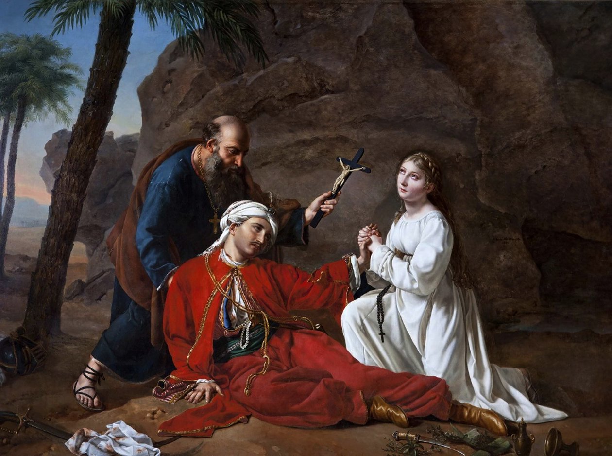 De dood van Malek-Adhel, 1814 door Césarine Henriette Davin Mirvault