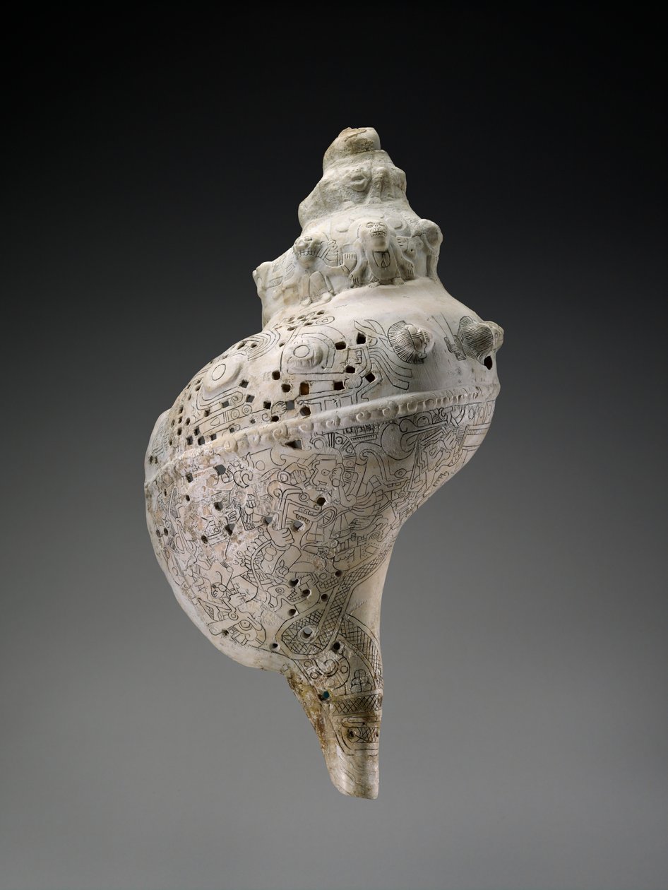 Hemelse schelp met schedels, 900-1521 na Christus door Culture Huastec