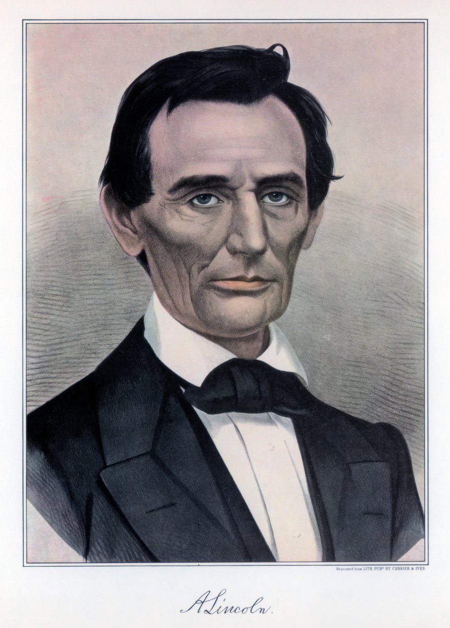 Abraham Lincoln, zestiende president van de Verenigde Staten, 19e eeuw door Currier and Ives
