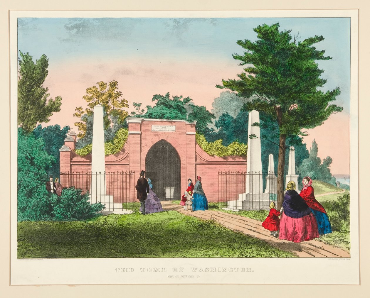 Het graf van Washington / Mount Vernon, VA door Currier and Ives