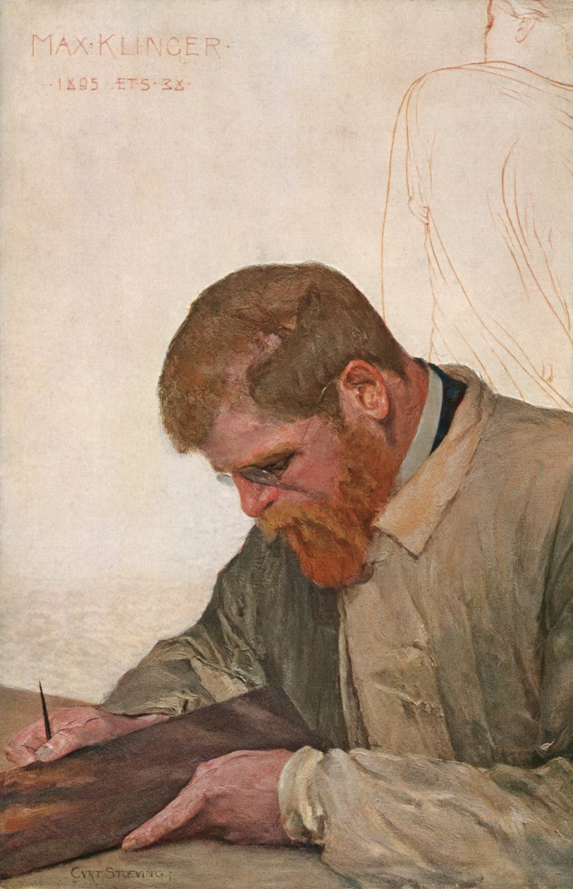 Max Klinger, ca.1900 (schilderij) door Curt Stoeving