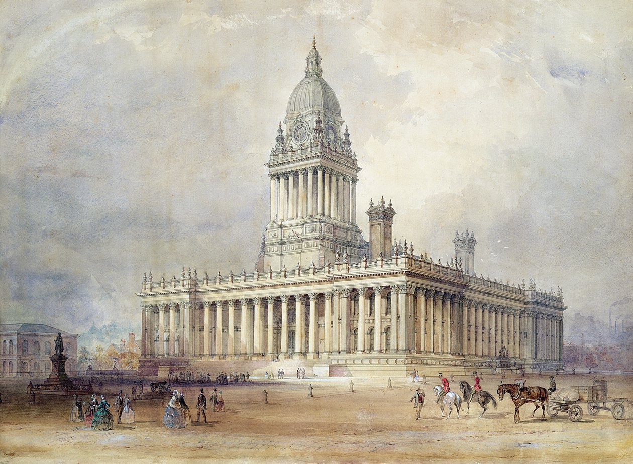 Ontwerp voor het Stadhuis van Leeds door Cuthbert Brodrick