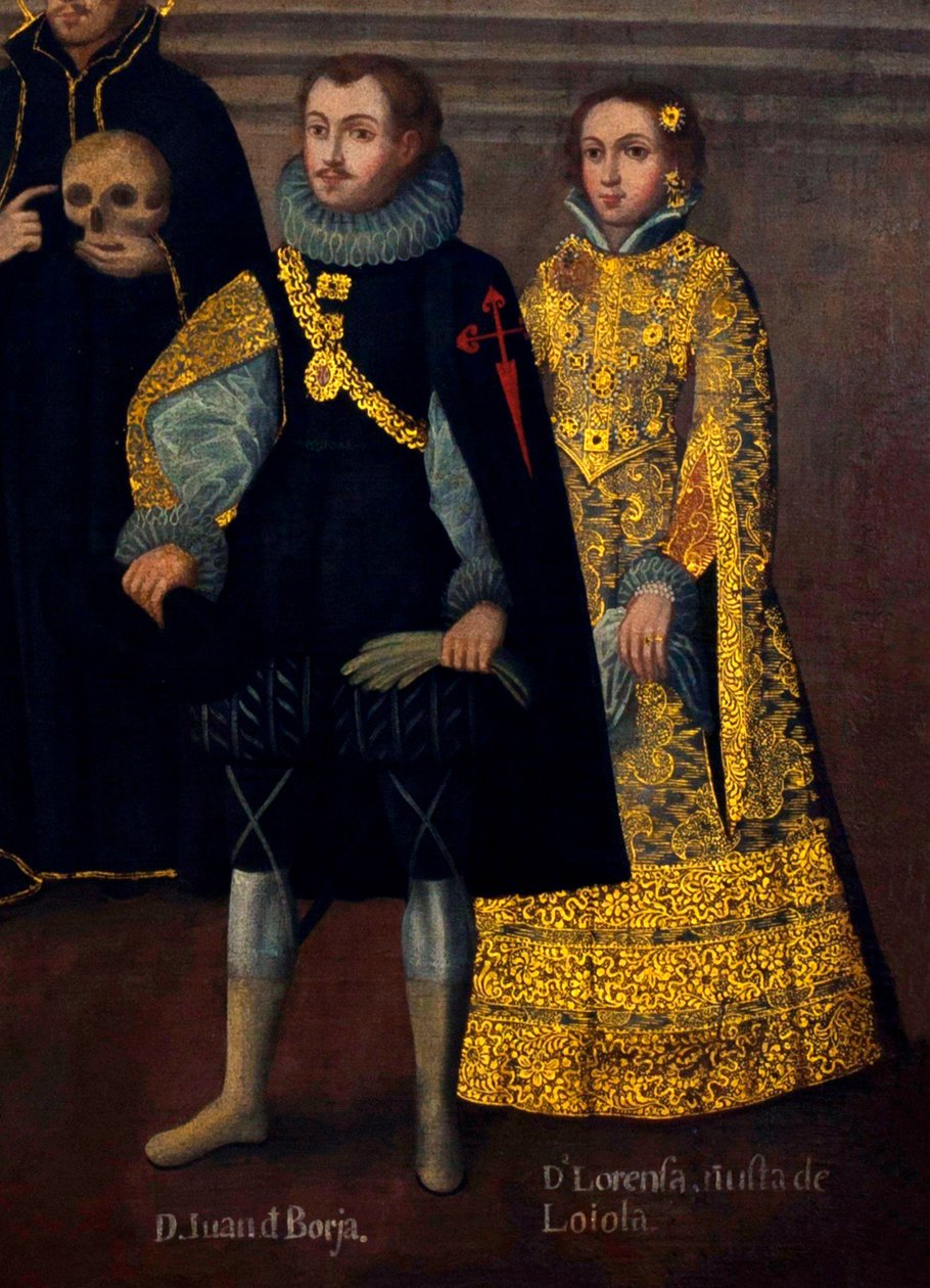 Huwelijk van Martín de Loyola met Doña Beatriz Ñusta, en van Don Juan Borja met Lorenza Ñusta (Enríquez y Loyola). door Cuzco School